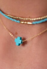 ENEWTON DESIGN Gold 16" Necklace - Turquoise Signature Cross ENEWTON DESIGN Gold 16" Necklace - Turquoise Signature Cross