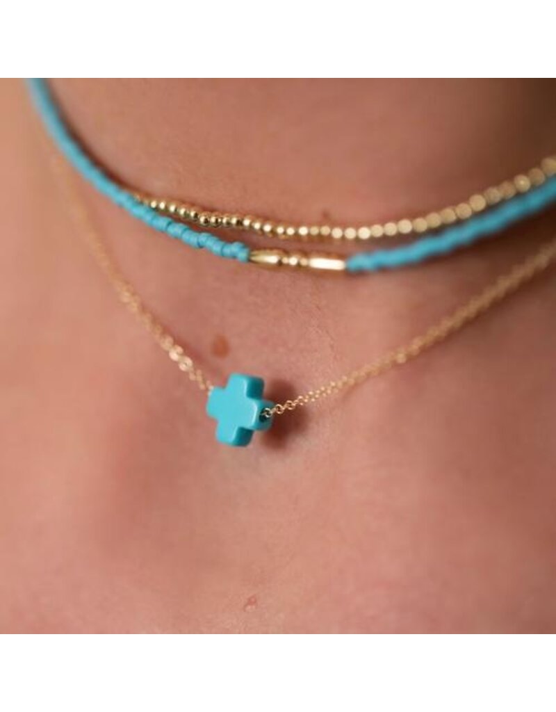 ENEWTON DESIGN Gold 16" Necklace - Turquoise Signature Cross