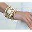 Dignity Pattern 6mm Bead Bracelet - Gold