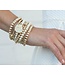 Dignity Pattern 6mm Bead Bracelet - Gold