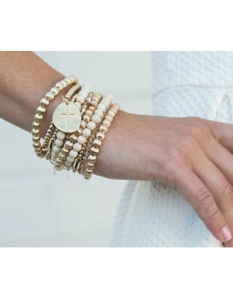 ENEWTON DESIGN Dignity Pattern 6mm Bead Bracelet - Gold