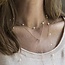 Simplicity 4mm Bead Chain 15" Necklace - Pearl/Gold