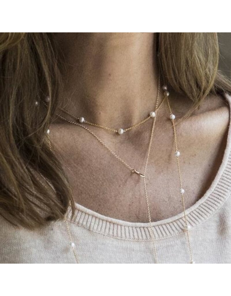 ENEWTON DESIGN Simplicity 4mm Bead Chain 15" Necklace - Pearl/Gold
