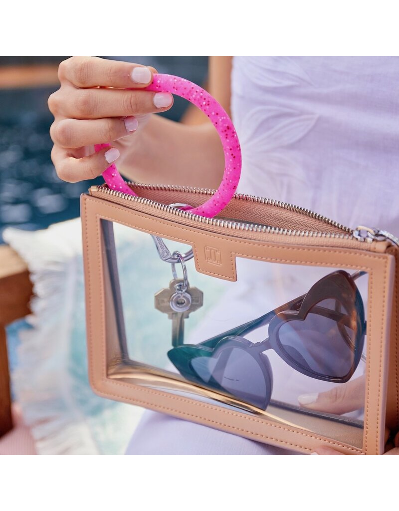 Silicone Big O Key Ring in Tickled Pink Confetti