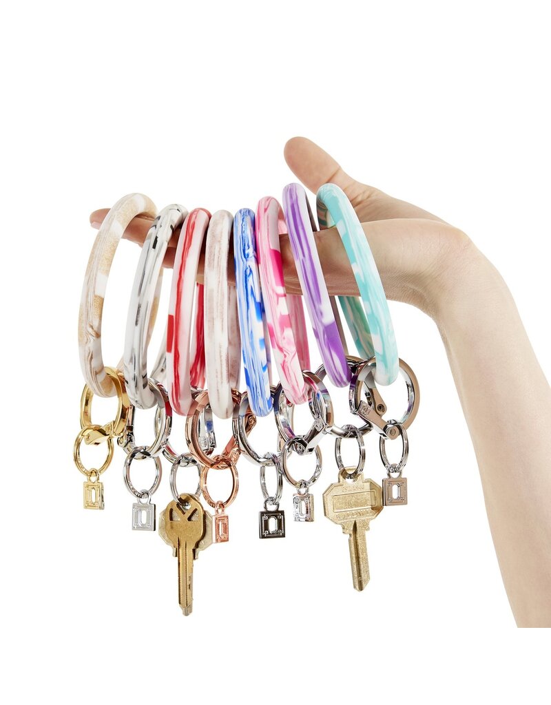 Silicone Big O Key Ring in Tuxedo Marble