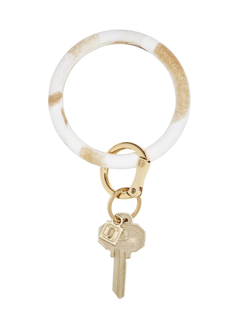 Silicone Big O Key Ring in Gold Rush Marble