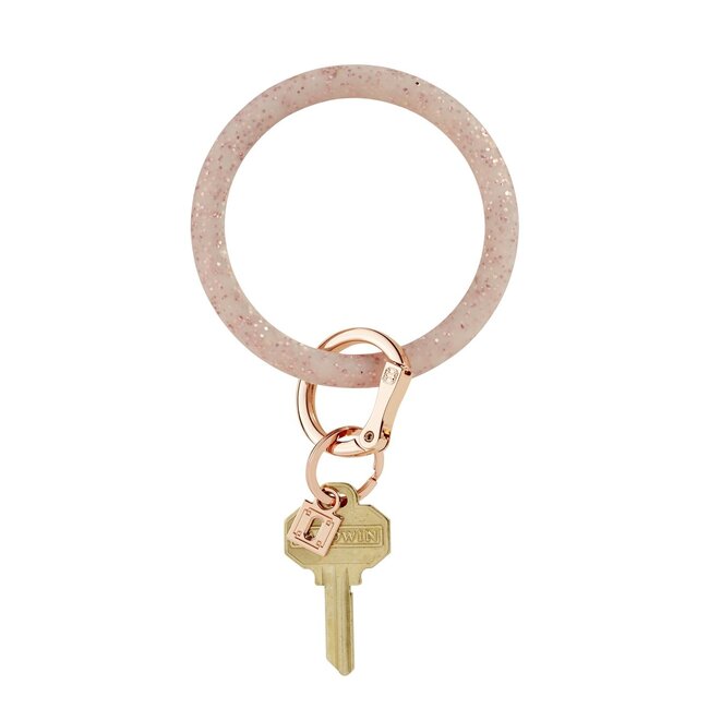 Silicone Big O Key Ring in Rose Gold Confetti
