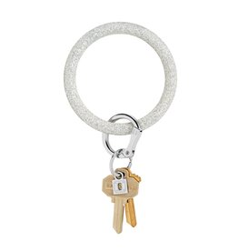 Silicone Big O Key Ring in Silver Confetti