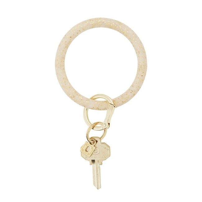 Silicone Big O Key Ring in Gold Confetti