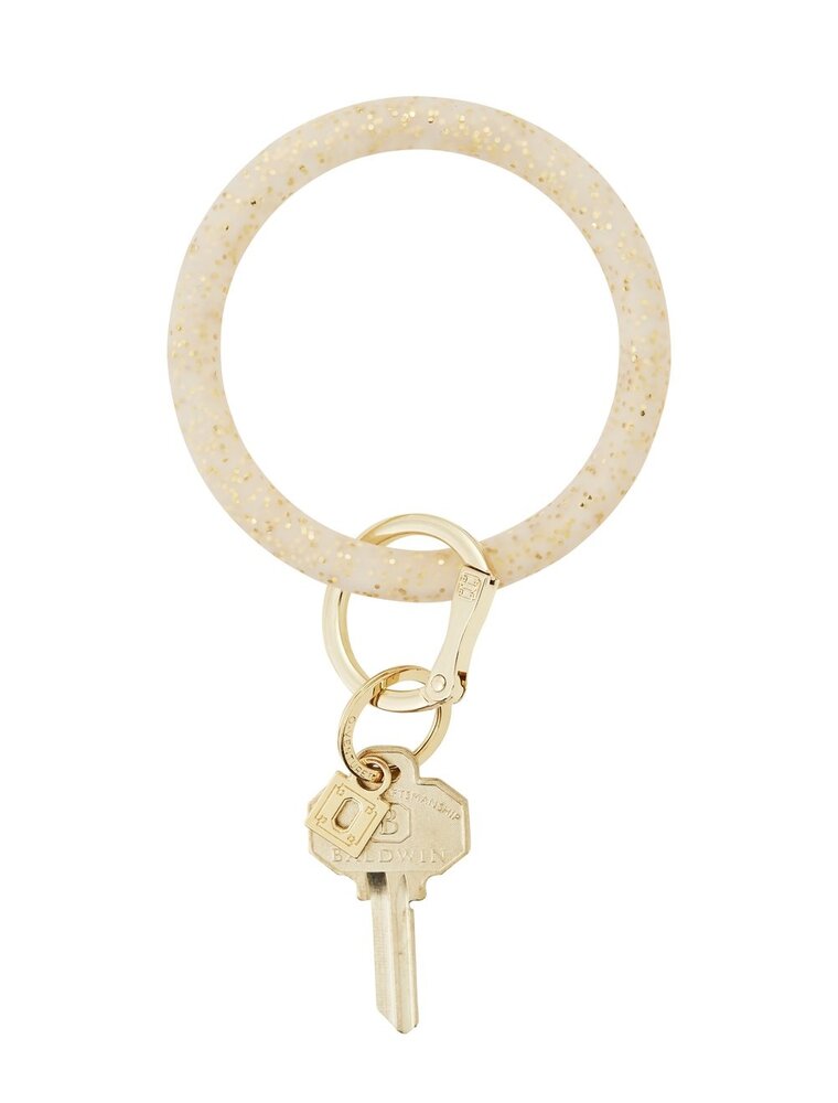 Silicone Big O Key Ring in Gold Confetti