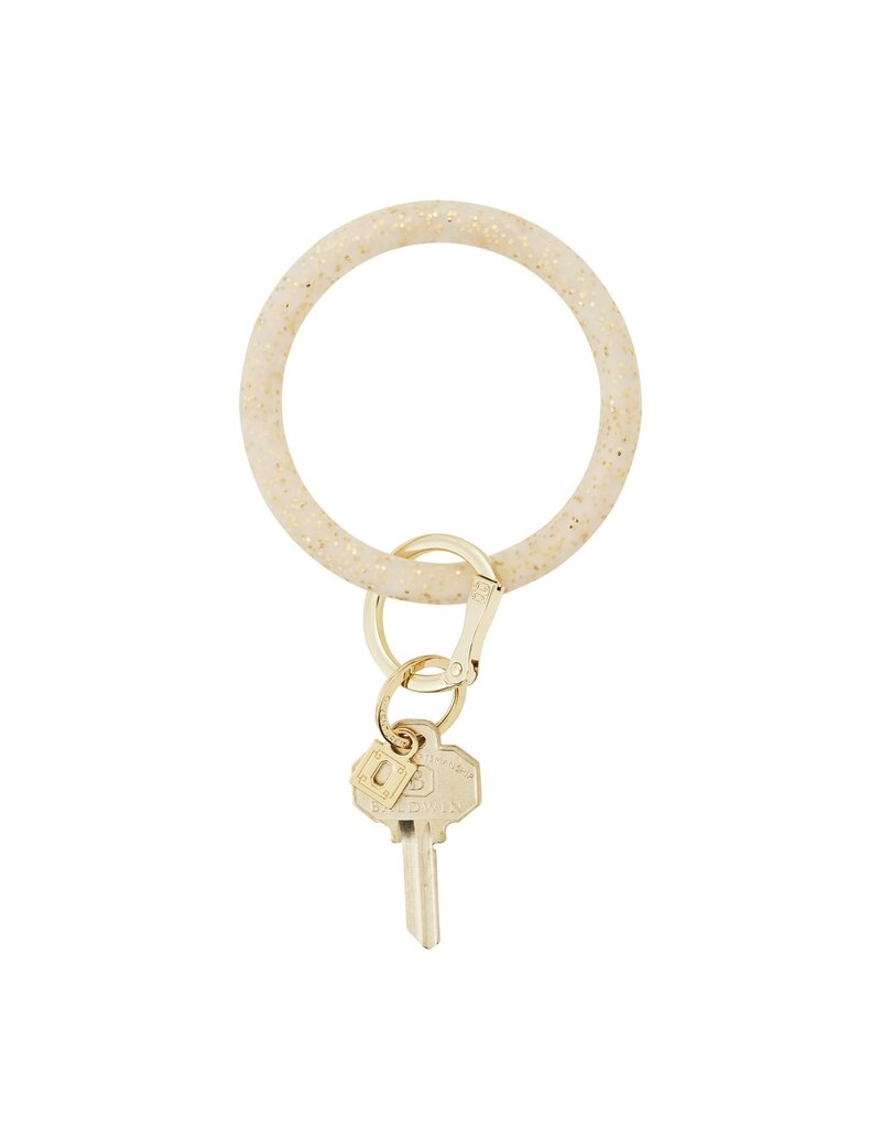 Silicone Big O Key Ring in Gold Confetti