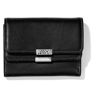 BRIGHTON Barbados Double Flap Medium Wallet in Black