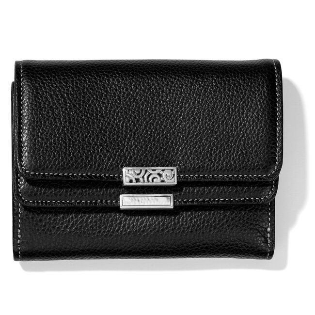 Barbados Double Flap Medium Wallet in Black