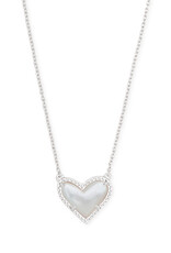KENDRA SCOTT DESIGN Ari Heart Silver Pendant Necklace in Ivory Mother-of-Pearl