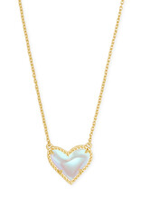 KENDRA SCOTT DESIGN Ari Heart Gold Pendant Necklace in Dichroic Glass