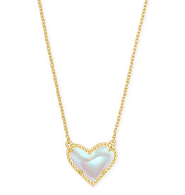 KENDRA SCOTT DESIGN Ari Heart Gold Pendant Necklace in Dichroic Glass