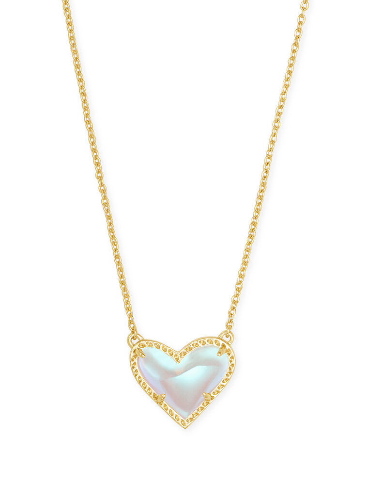 KENDRA SCOTT DESIGN Ari Heart Gold Pendant Necklace in Dichroic Glass