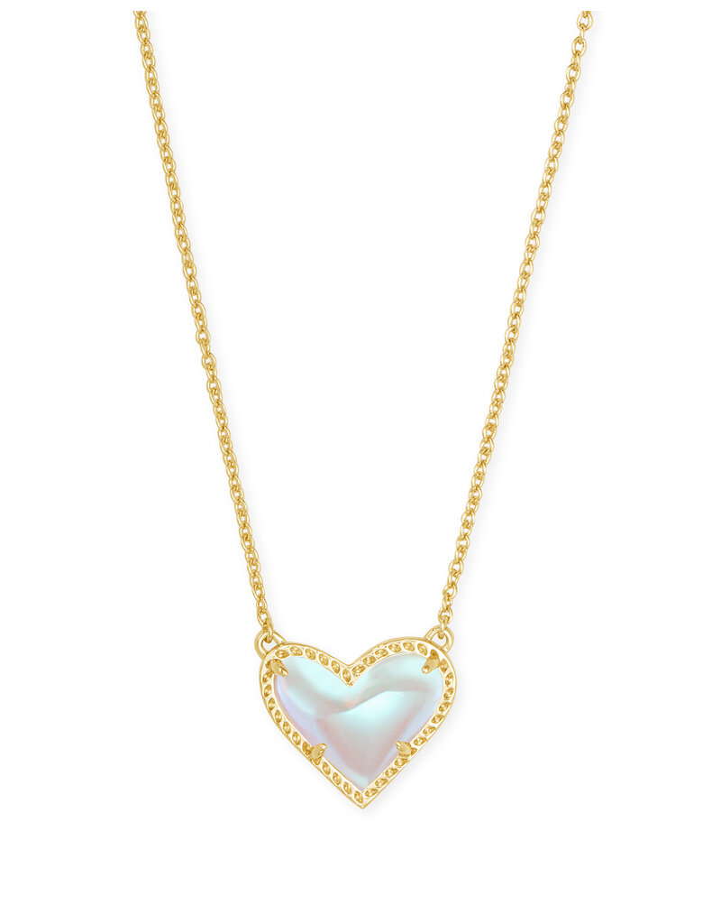 KENDRA SCOTT DESIGN Ari Heart Gold Pendant Necklace in Dichroic Glass