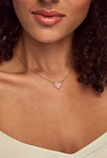 KENDRA SCOTT DESIGN Ari Heart Rose Gold Pendant Necklace in Pink Drusy