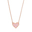 Ari Heart Rose Gold Pendant Necklace in Pink Drusy