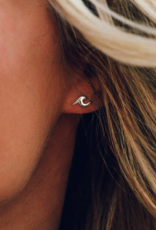 PURA VIDA Wave Stud Earrings in Silver PURA VIDA Wave Stud Earrings in Silver