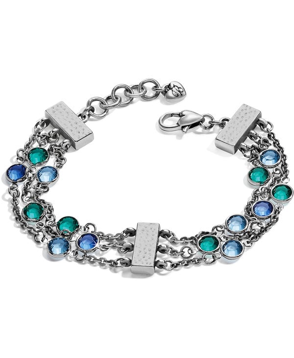 Elora Gems Tri Strand Bracelet in Blue