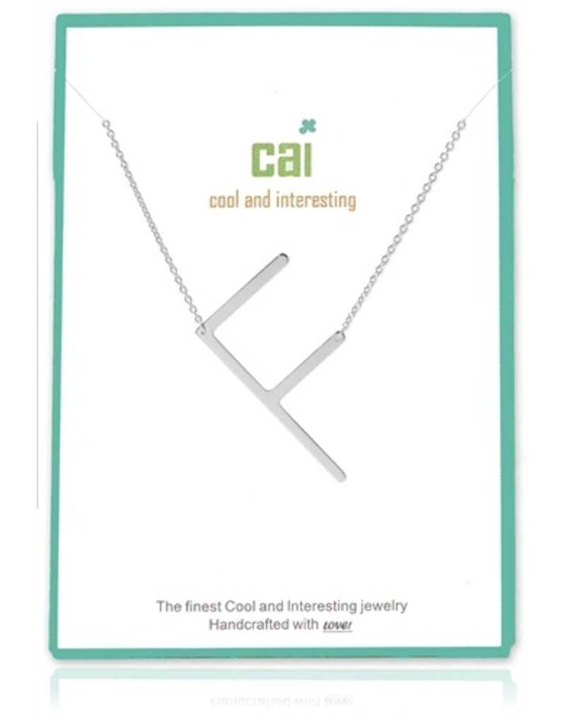 COOL & INTERESTING Medium Initial F Necklace
