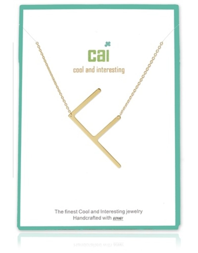 COOL & INTERESTING Medium Initial F Necklace