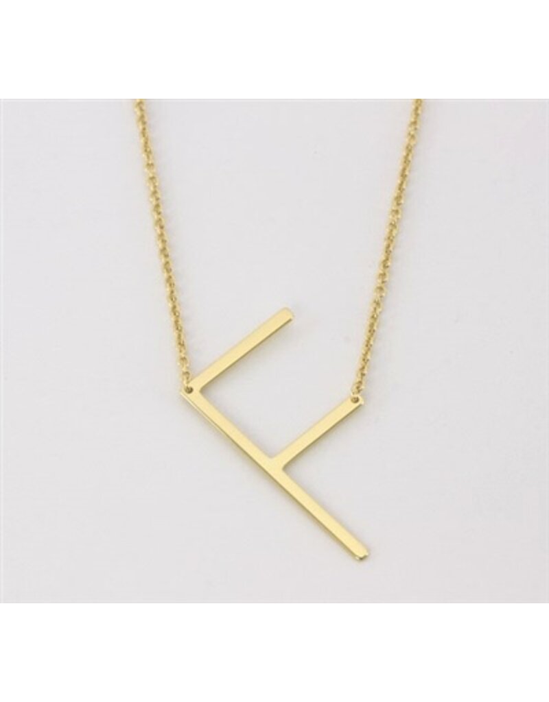COOL & INTERESTING Medium Initial F Necklace