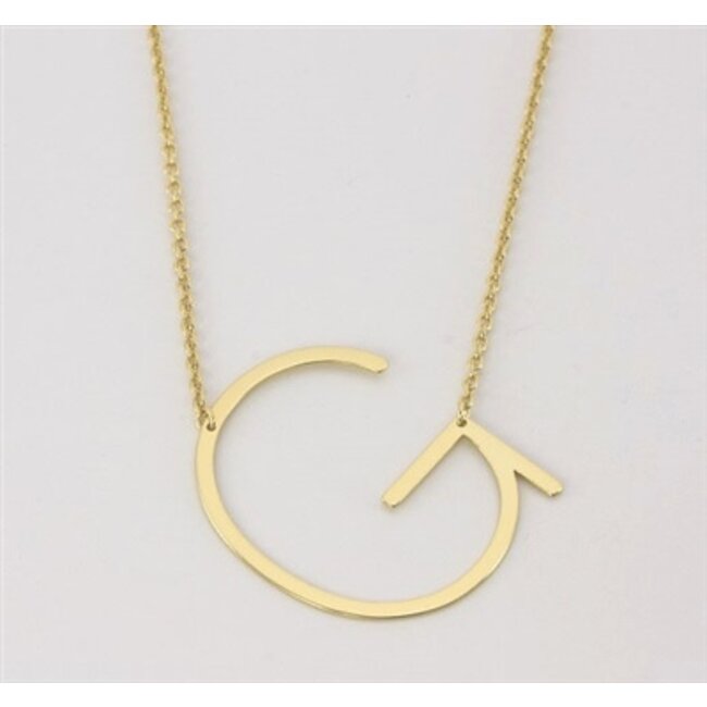 G Gold Initial Necklace • Letter G Pendant • Fortune & Frame