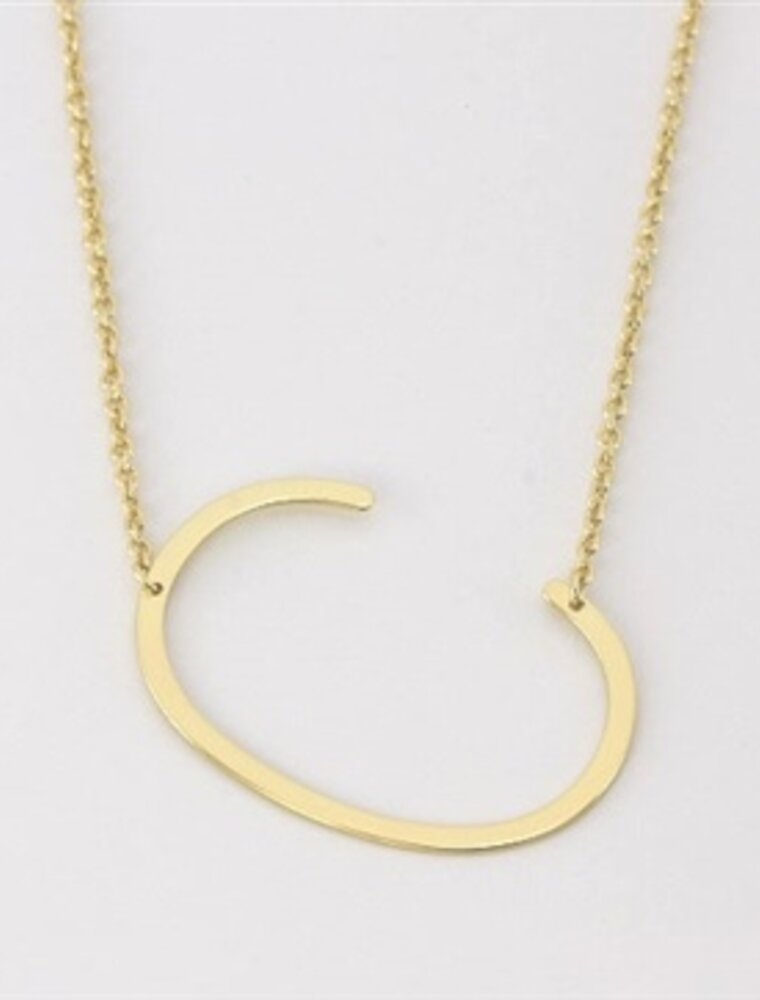 COOL & INTERESTING Medium Initial C Necklace