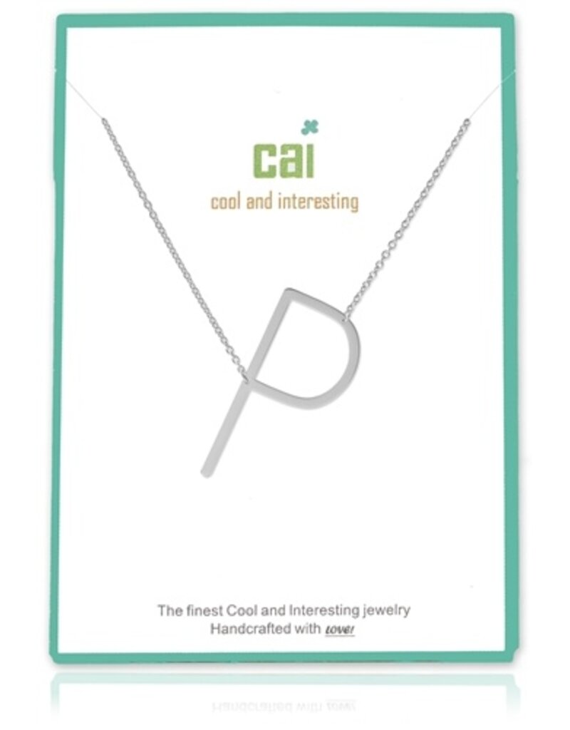 COOL & INTERESTING Medium Initial P Necklace