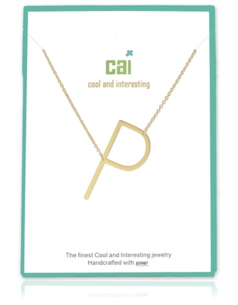 COOL & INTERESTING Medium Initial P Necklace