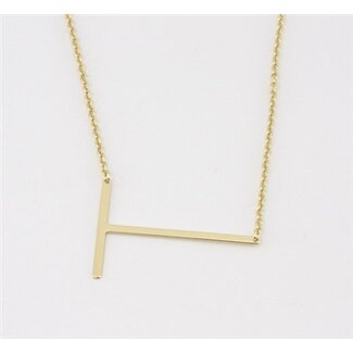 COOL & INTERESTING Medium Initial T Necklace