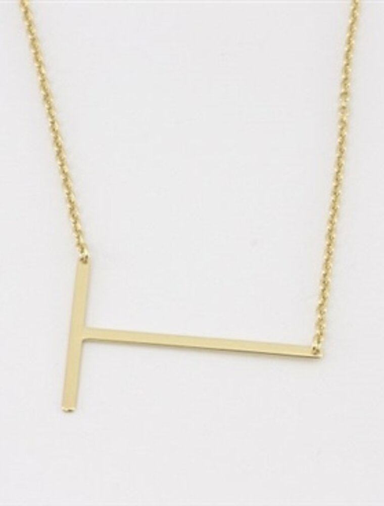 COOL & INTERESTING Medium Initial T Necklace