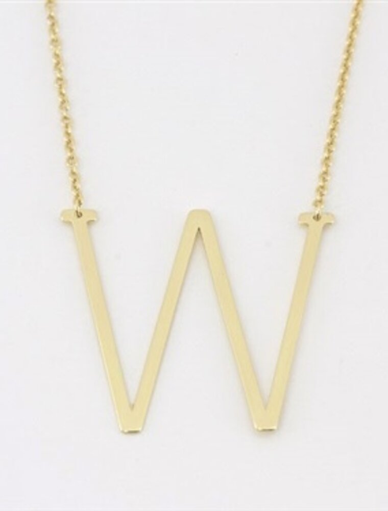 COOL & INTERESTING Medium Initial W Necklace