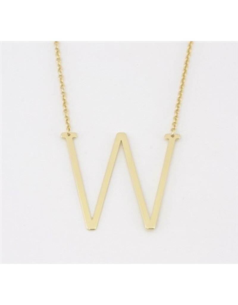 COOL & INTERESTING Medium Initial W Necklace