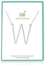 COOL & INTERESTING Medium Initial W Necklace
