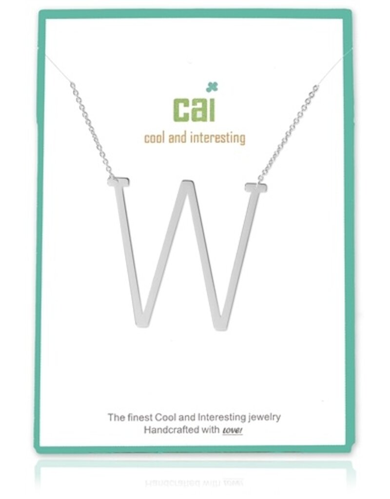 COOL & INTERESTING Medium Initial W Necklace
