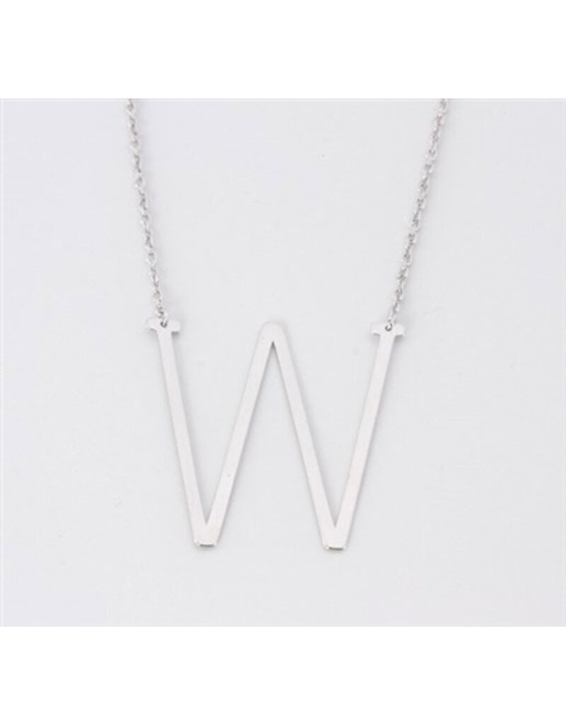 COOL & INTERESTING Medium Initial W Necklace
