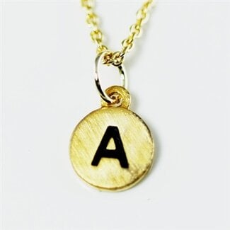 COOL & INTERESTING Dainty Disc Initial A Necklace