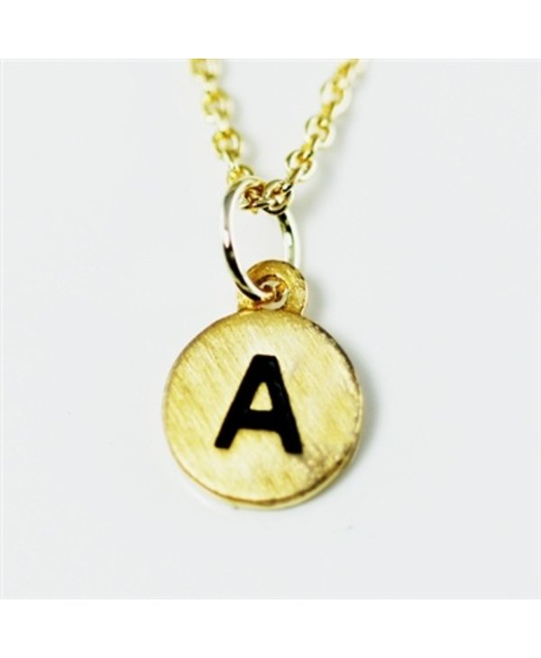 Dainty Disc Initial A Necklace