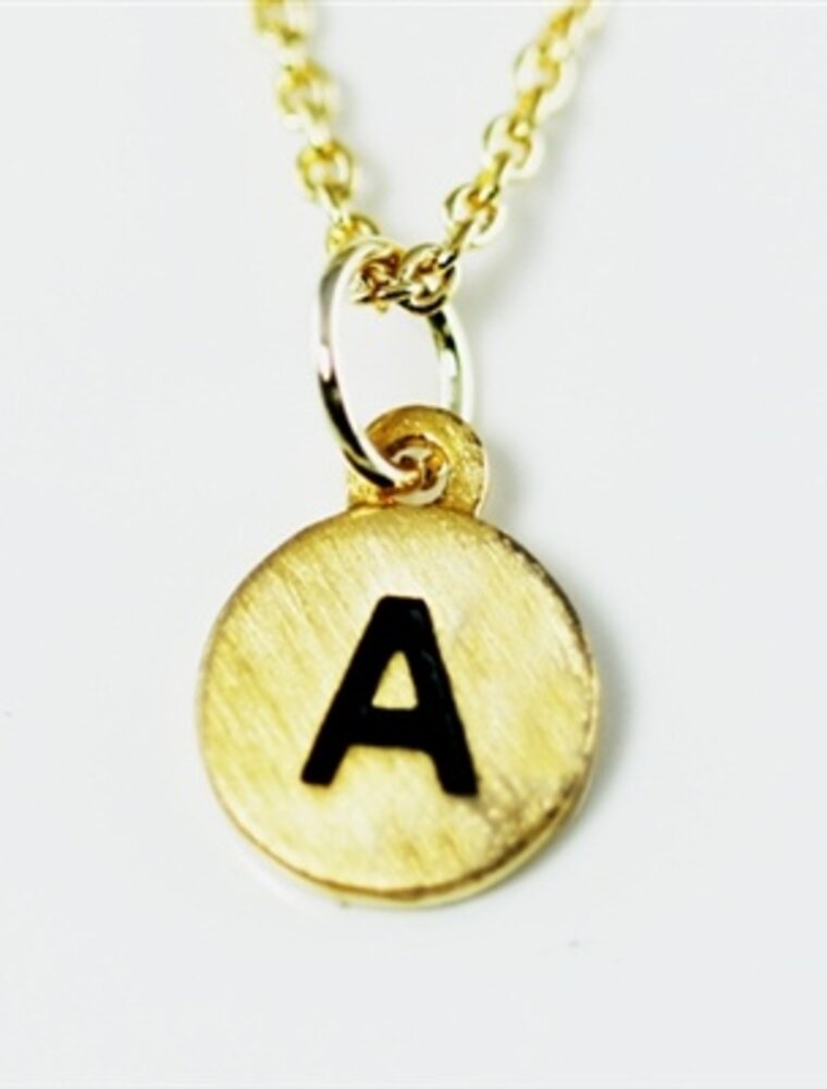 COOL & INTERESTING Dainty Disc Initial A Necklace