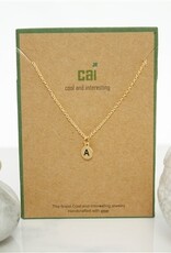 COOL & INTERESTING Dainty Disc Initial A Necklace
