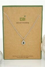 COOL & INTERESTING Dainty Disc Initial B Necklace