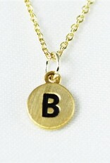 COOL & INTERESTING Dainty Disc Initial B Necklace