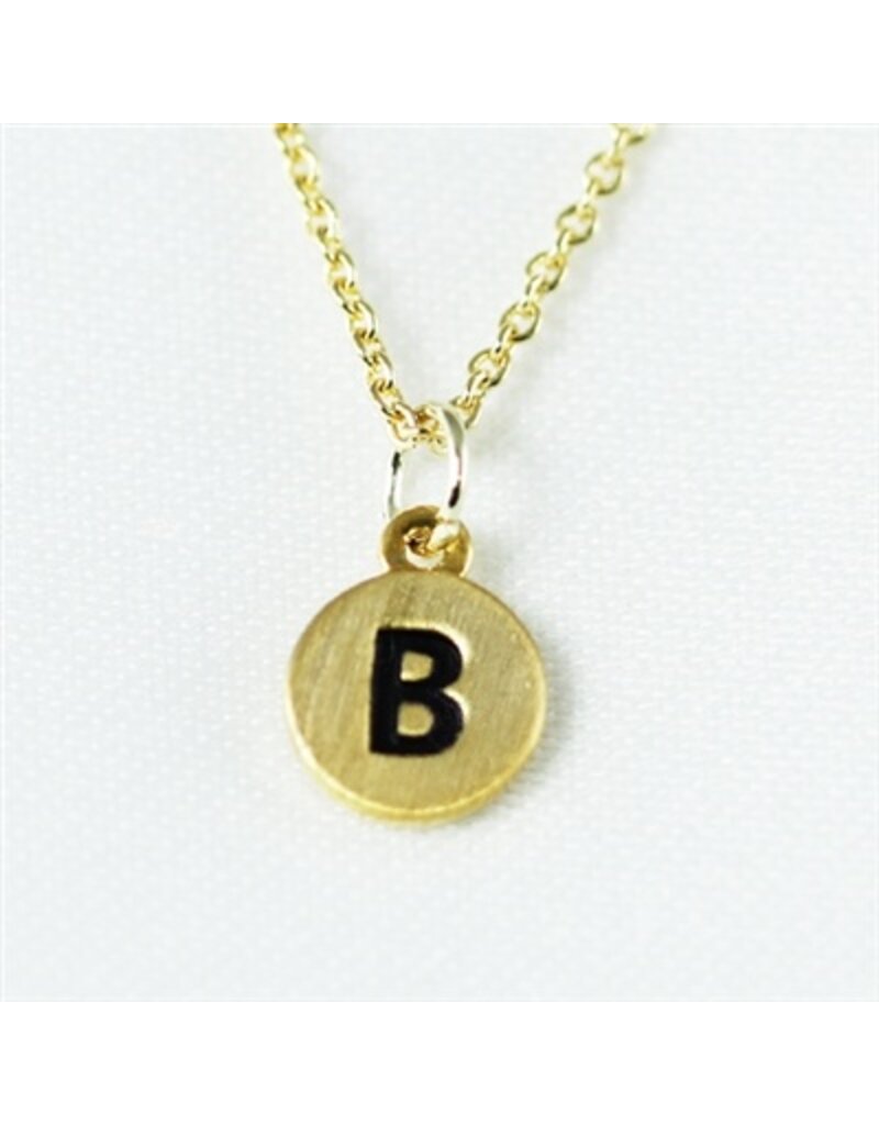 COOL & INTERESTING Dainty Disc Initial B Necklace
