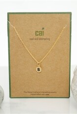 COOL & INTERESTING Dainty Disc Initial B Necklace