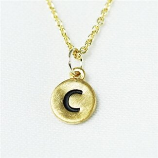 COOL & INTERESTING Dainty Disc Initial C Necklace