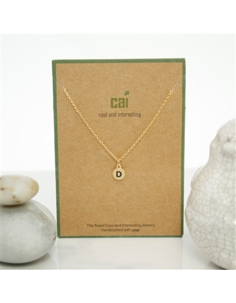 COOL & INTERESTING Dainty Disc Initial D Necklace